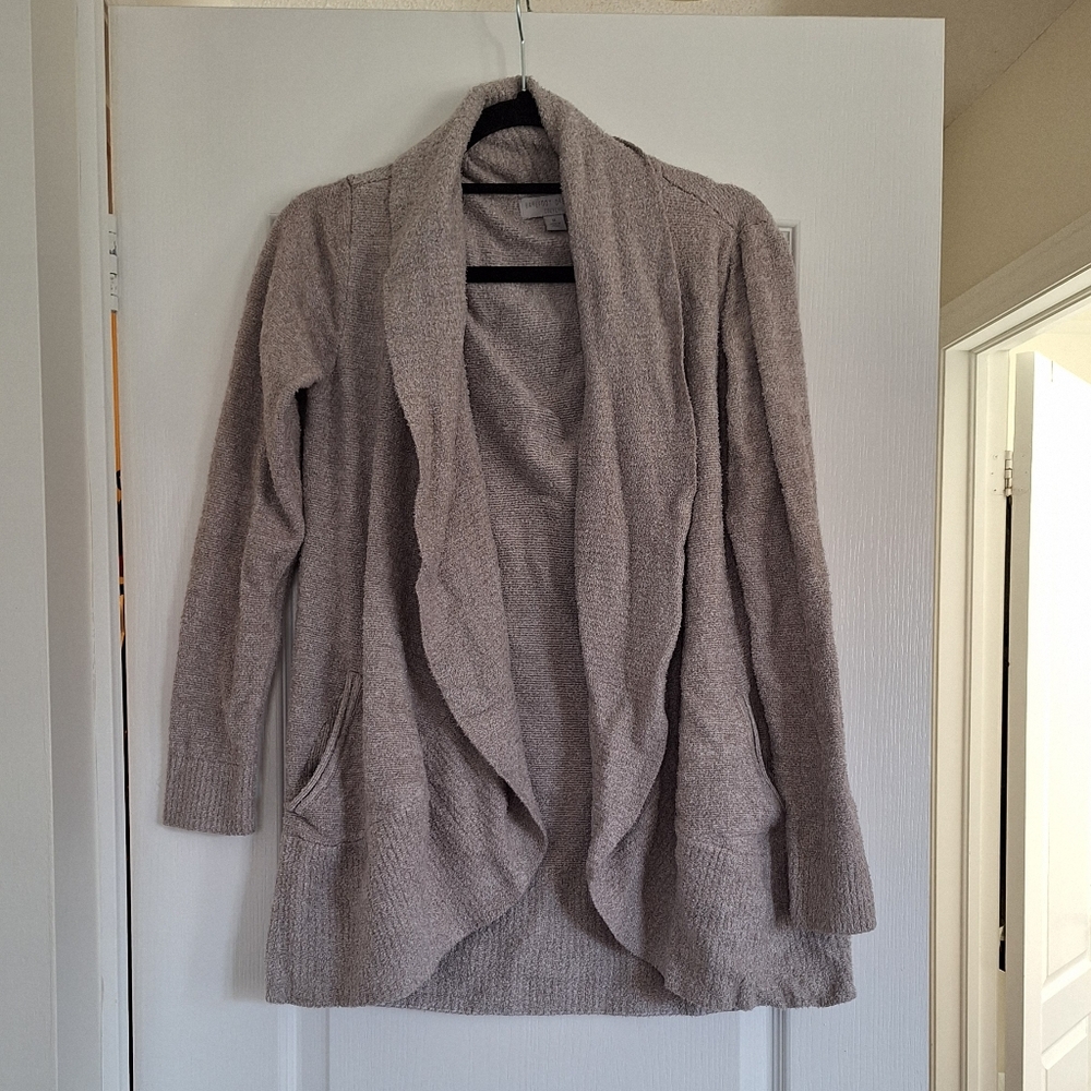 Gray Open Front Cardigan